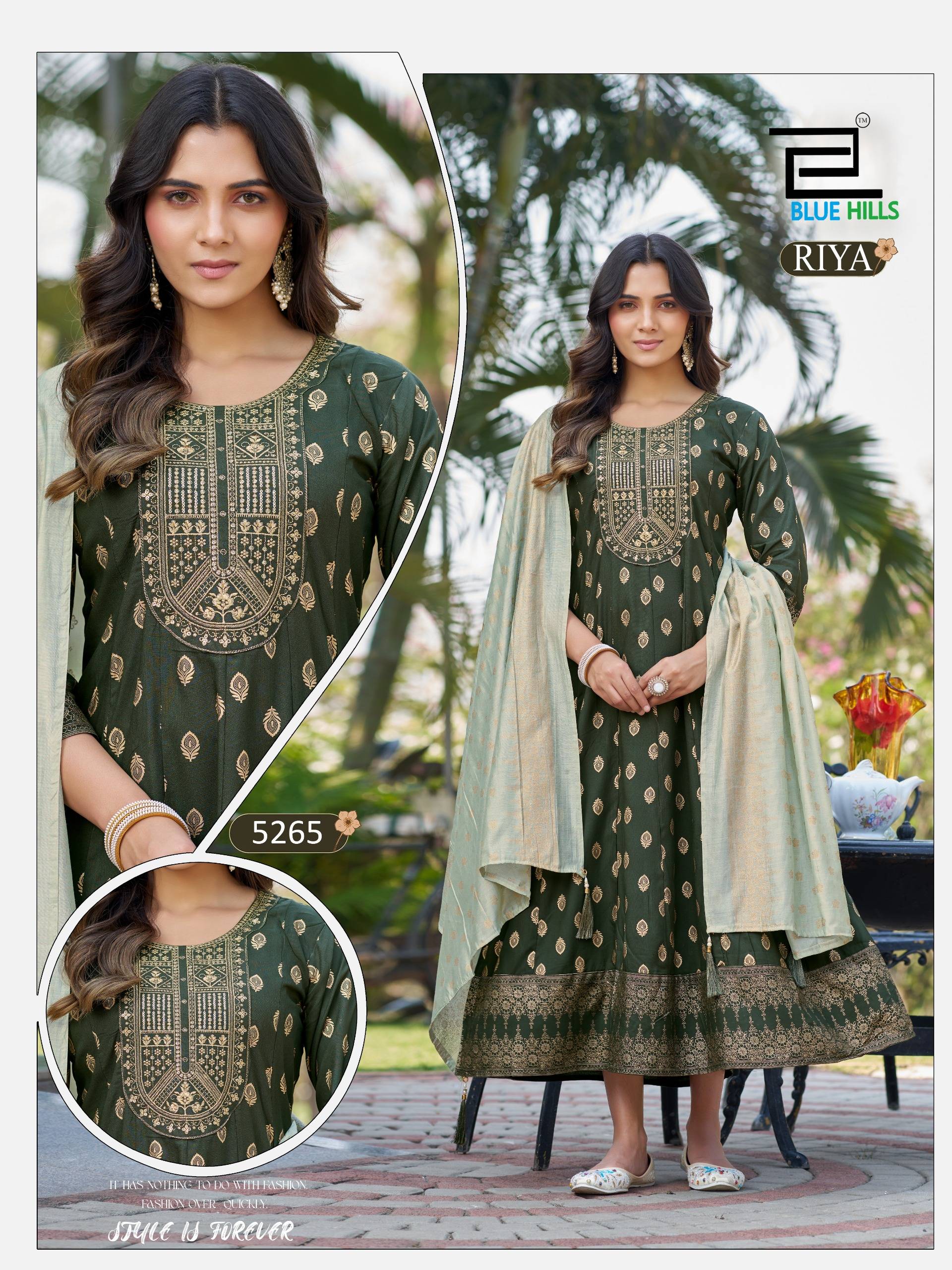  RIYA By Blue hills 5265 To 5270 Series Beautiful Festive Suits Colorful Stylish Viscose RAYON 14 Anarkali Gown At Wholesale Price